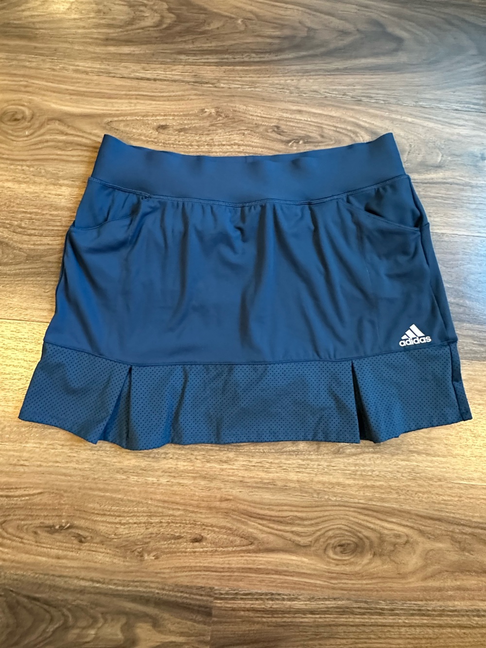 adidas Girls' Blue Athletic Skort with Pleated Detail